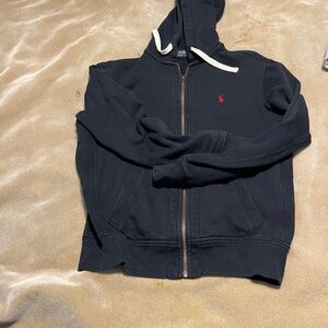 Polo Ralph Lauren Men’s Zip-Up Hoodie Size M Deep Navy Blue Excellent Condition